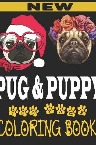 Cover of pug and puppy coloring book