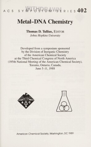 Book cover for Metal-DNA Chemistry