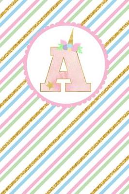 Book cover for Unicorn Monogram Journal - Letter a