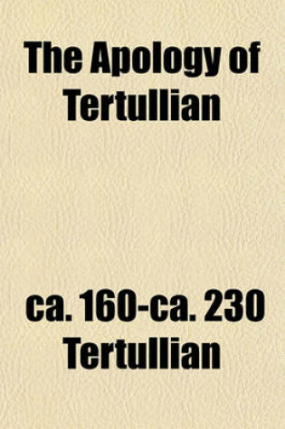 Cover of The Apology of Tertullian