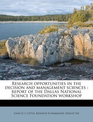 Book cover for Research Opportunities in the Decision and Management Sciences