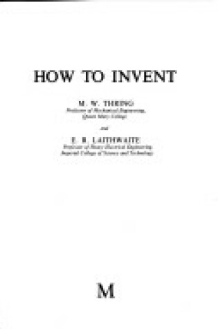 Cover of How to Invent