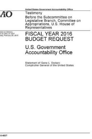 Cover of Fiscal Year 2016 Budget Request