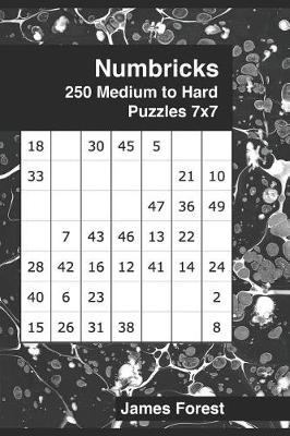 Book cover for 250 Numbricks 7x7 medium to hard puzzles