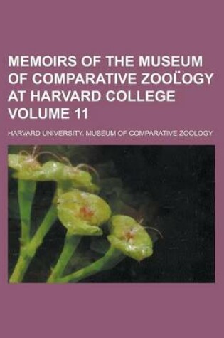 Cover of Memoirs of the Museum of Comparative Zool Ogy at Harvard College Volume 11