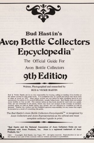 Cover of Avon Bottle Encyclopedia