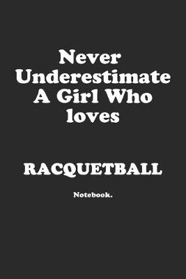 Book cover for Never Underestimate A Girl Who Loves Racquetball.