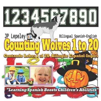 Book cover for Counting Wolves 1 to 20. Bilingual Spanish-English