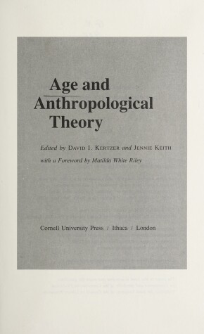 Book cover for Age and Anthropological Theory