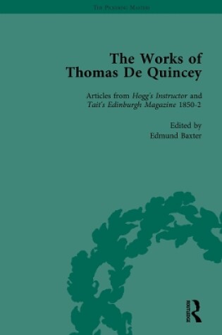 Cover of The Works of Thomas De Quincey, Part III vol 17