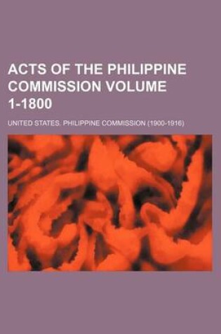 Cover of Acts of the Philippine Commission Volume 1-1800