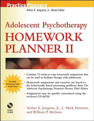Book cover for Adolescent Psychotherapy Homework Planner II