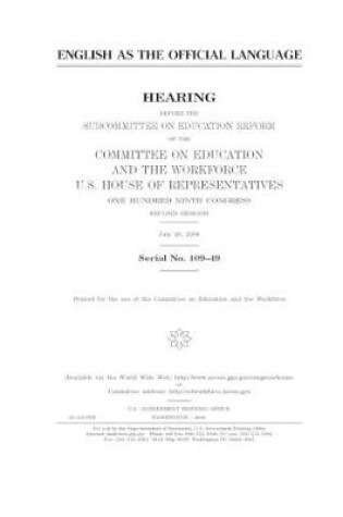 Cover of English as the official language