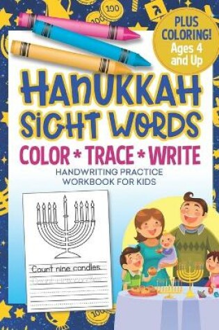 Cover of Hanukkah Sight Words Handwriting Practice Workbook for Kids