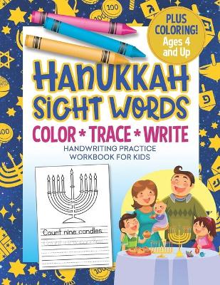 Book cover for Hanukkah Sight Words Handwriting Practice Workbook for Kids