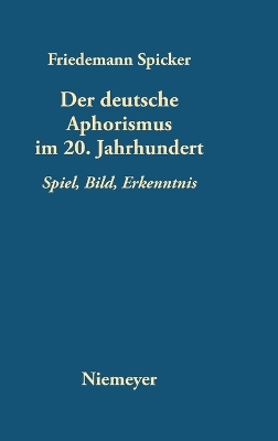 Book cover for Der deutsche Aphorismus im 20. Jahrhundert