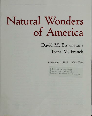 Book cover for Natural Wonders of America