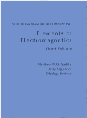 Cover of Solutions Manual Accompanying "Elements of Electromagnetics"