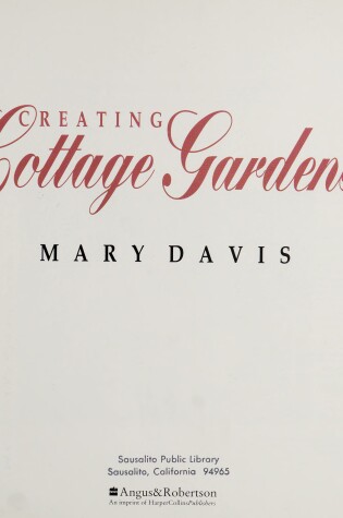 Cover of Creating Cottage Gardens