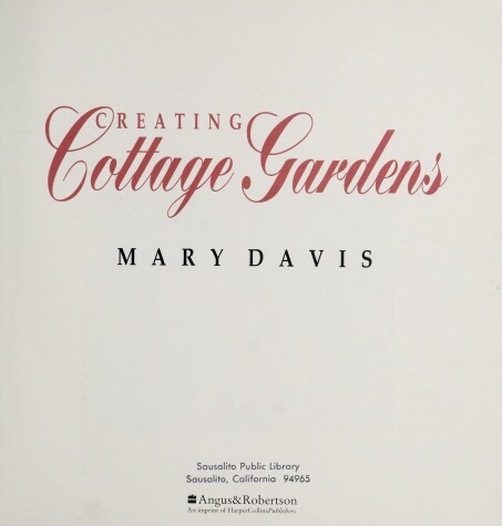 Book cover for Creating Cottage Gardens
