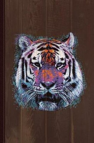 Cover of Retro 80's Tiger Face Splatter Paint Journal Notebook