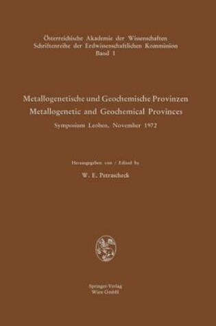 Cover of Metallogenetische Und Geochemische Provinzen / Metallogenetic and Geochemical Provinces
