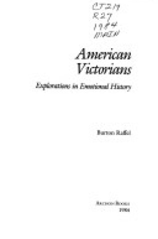 Cover of American Victorians