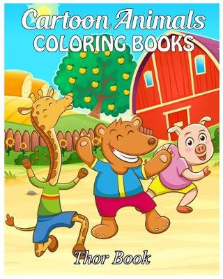 Book cover for Cartoon Animals Coloring Books