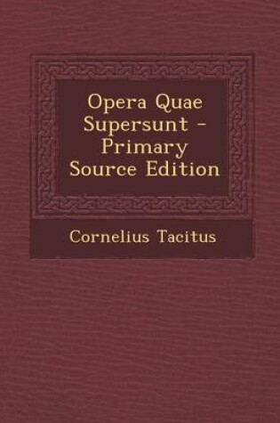 Cover of Opera Quae Supersunt