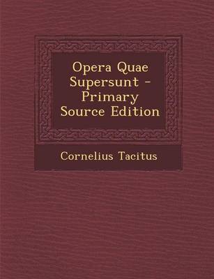 Book cover for Opera Quae Supersunt