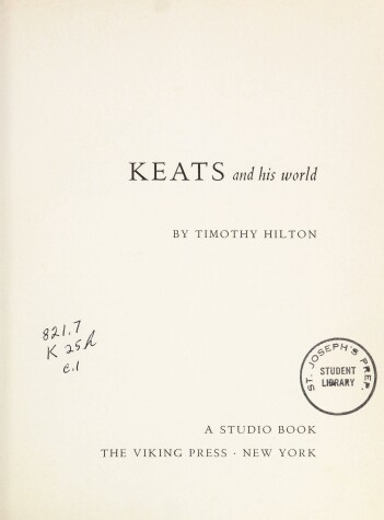 Book cover for Keats and His World