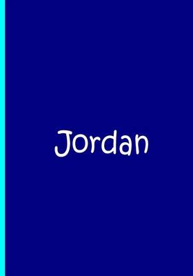 Book cover for Jordan - Large Blue Personalized Notebook / Extended Lined Pages / Matte