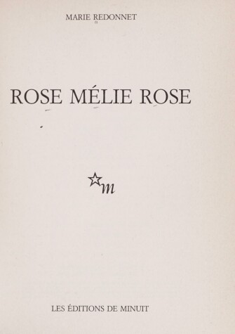 Book cover for Rose Melie Rose