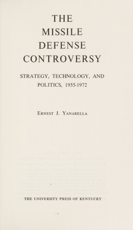 Book cover for The Missile Defence Controversy