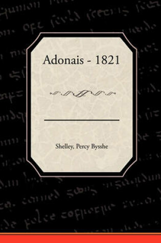 Cover of Adonais - 1821