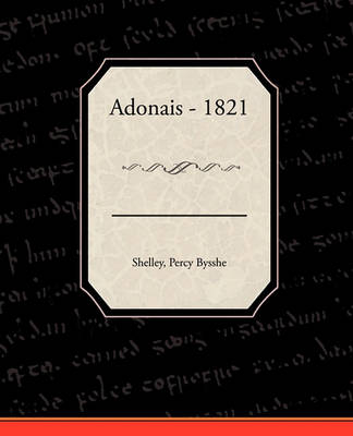Book cover for Adonais - 1821