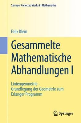 Book cover for Gesammelte Mathematische Abhandlungen I