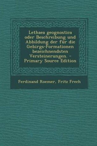 Cover of Lethaea Geognostica Oder Beschreibung Und Abbildung Der Fur Die Gebirgs-Formationen Bezeichnendsten Versteinerungen. - Primary Source Edition