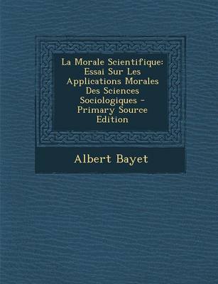 Book cover for La Morale Scientifique