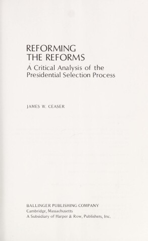 Book cover for Reforming the Reforms