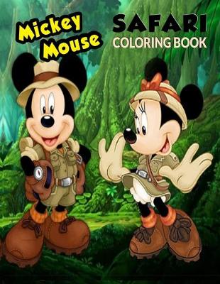 Book cover for Mickey Mouse Safari Coloring Book.