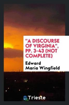 Book cover for A Discourse of Virginia, Pp. 3-43 (Not Complete)