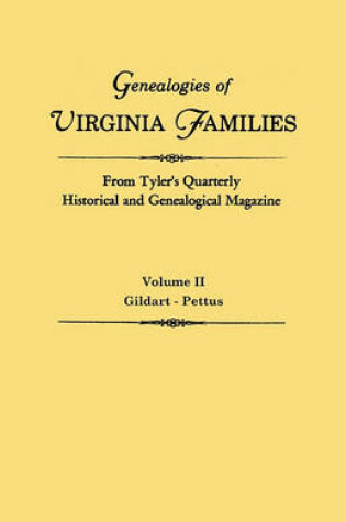 Cover of Genealogies of Virginia Families from Tyler's Quarterly Historical and Genealogical Magazine. In Four Volumes. Volume II