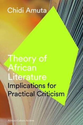 Cover of Theory of African Literature