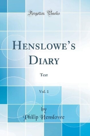 Cover of Henslowe's Diary, Vol. 1