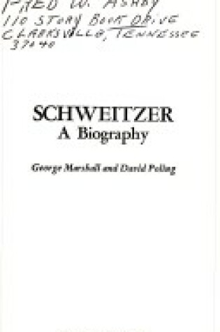 Cover of Albert Schweitzer
