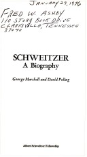 Book cover for Albert Schweitzer