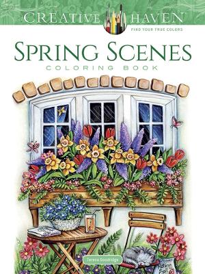 Book cover for Creative Haven Spring Scenes Coloring Book