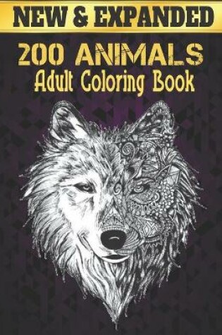 Cover of New 200 Animals Adult Coloring Book