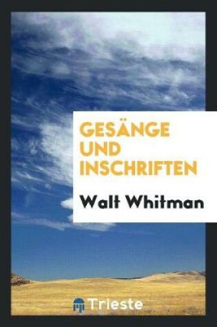 Cover of Gesänge Und Inschriften